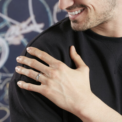 Bague Acier Blanc - Bague fantaisie Homme | Marc Orian