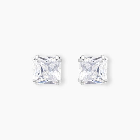 Boucles D'oreilles Puces Or Blanc Doreen Oxydes De Zirconium - Puces Famille | Marc Orian