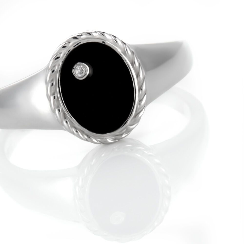 Bague Argent Blanc Lugus Email Et Oxyde De Zirconium - Bagues avec pierre Femme | Marc Orian
