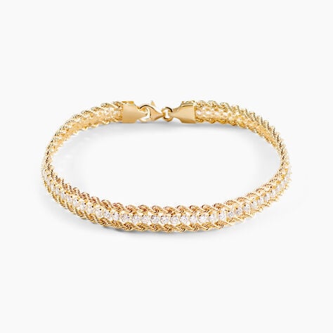 Bracelet Cordelia Maille Corde 3 Rangs Or Bicolore Oxyde - Bracelets mailles Femme | Marc Orian