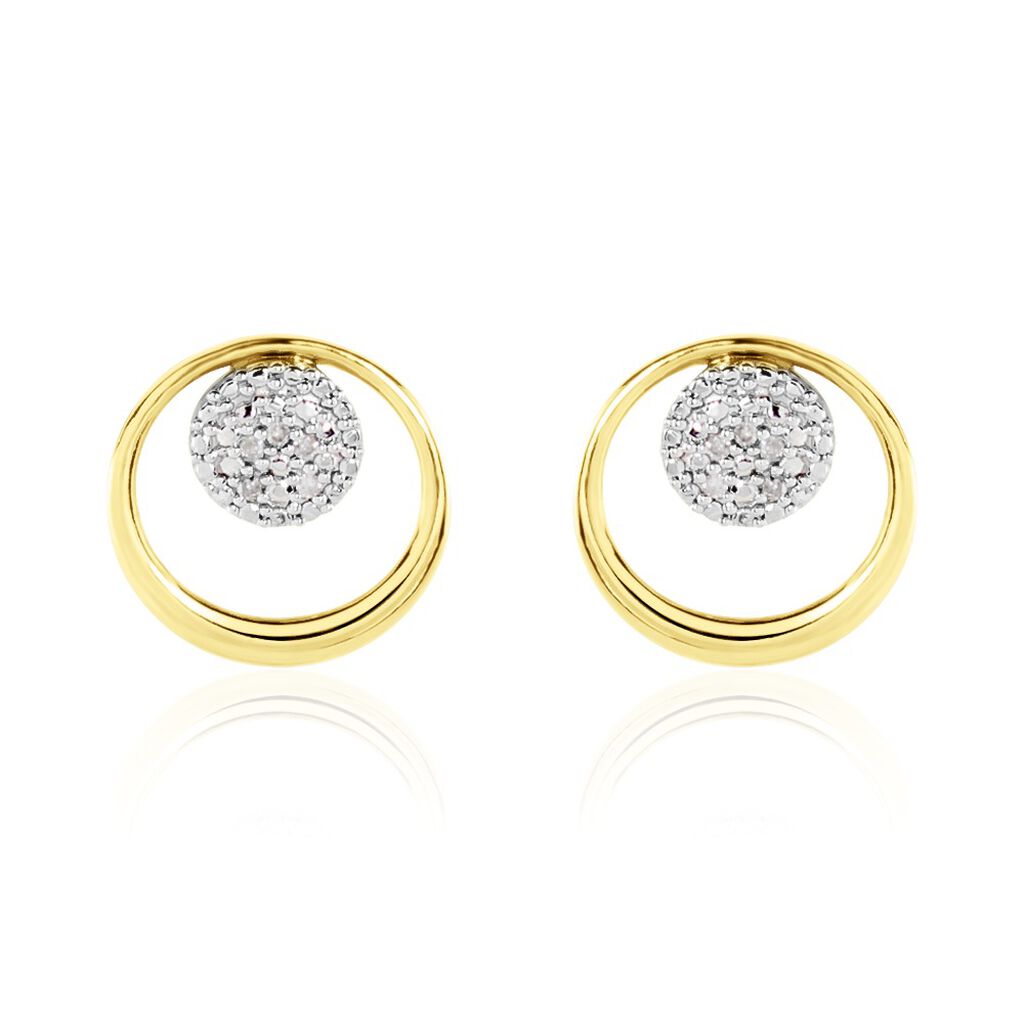 Boucles D'oreilles Puces Or Jaune Laberiane Diamants - Puces Femme | Marc Orian