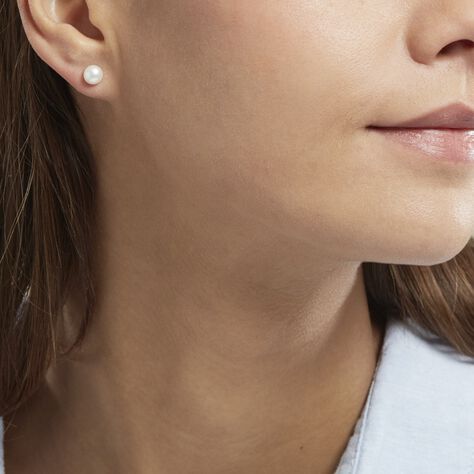 Boucles D'oreilles Puces Kesya Nacres Bouton Or Jaune Perle De Culture - Clous d'oreilles Femme | Marc Orian