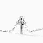 Collier Ruya Acier Blanc Oxyde De Zirconium - Colliers avec pierres Homme | Marc Orian