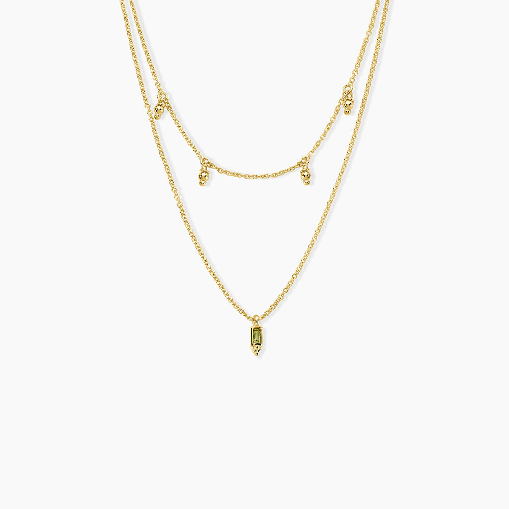Collier Poem Argent Jaune P&eacute;ridot - Colliers avec pierres Femme | Marc Orian