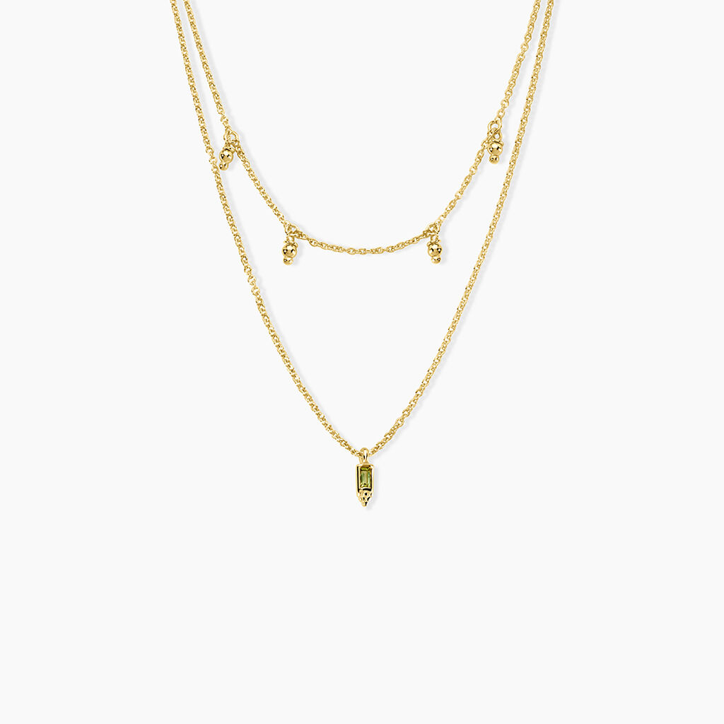 Collier Poem Argent Jaune P&eacute;ridot - Colliers avec pierres Femme | Marc Orian