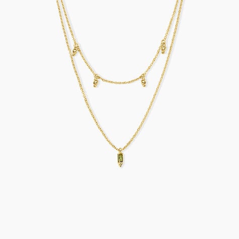 Collier Poem Argent Jaune P&eacute;ridot - Colliers avec pierres Femme | Marc Orian