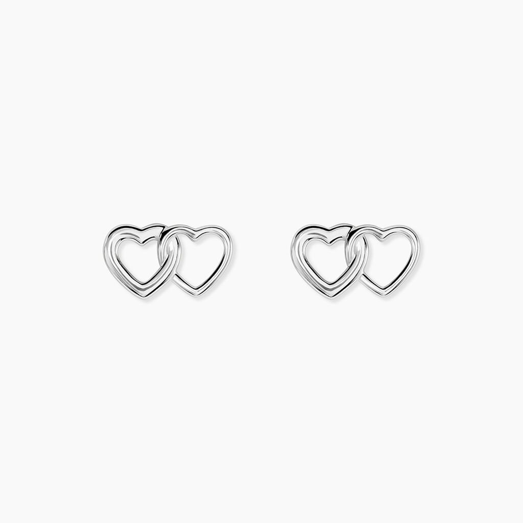 Boucles D'Oreilles Puces Gena Argent Blanc - Puces Femme | Marc Orian