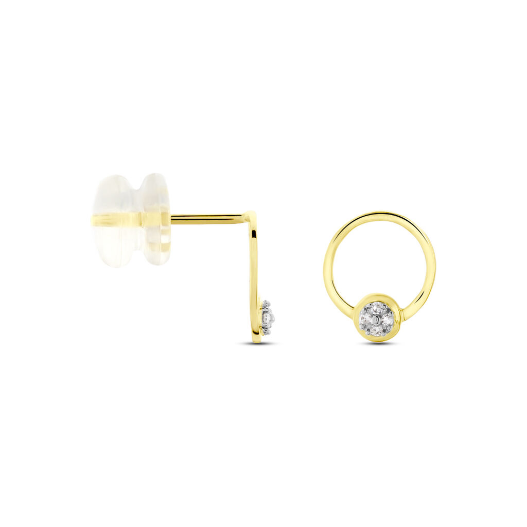 Boucles D'oreilles Puces Or Jaune Akiva Diamants - Clous d'oreilles Femme | Marc Orian