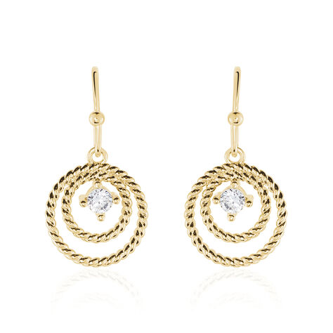 Boucles D'oreilles Pendantes Plaqué Or Jaune Danys Oxyde De Zirconium - Boucles d'oreilles Pendantes Femme | Marc Orian