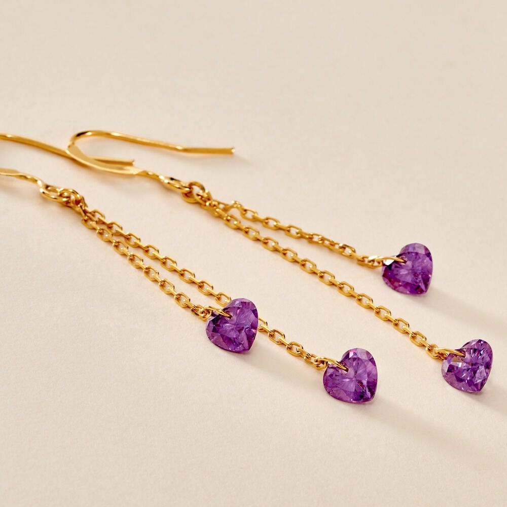 Boucles D'oreilles Pendantes Crush Plaqué Or Jaune Oxyde De Zirconium - Pendantes Femme | Marc Orian