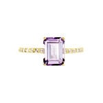 Bague Or Jaune Mone Amethyste Et Oxydes De Zirconium - Bagues pierres fines Femme | Marc Orian