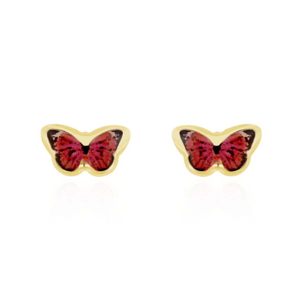 Boucles D'oreilles Puces Sulivia Papillon Or Jaune - Puces Enfant | Marc Orian