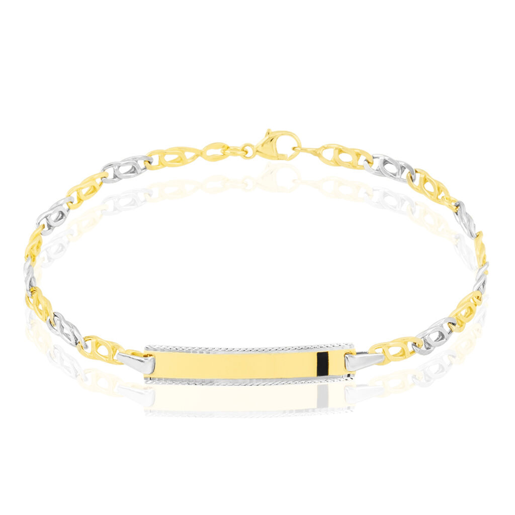 Bracelet Identité Fanelia Maille Marine Or Bicolore - Gourmettes Enfant | Marc Orian