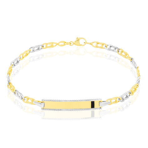 Bracelet Identité Fanelia Maille Marine Or Bicolore - Gourmettes Enfant | Marc Orian