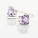 Boucles D'oreilles Puces Elea Serti Griffes 3 Or Blanc Amethyste - Puces Femme | Marc Orian