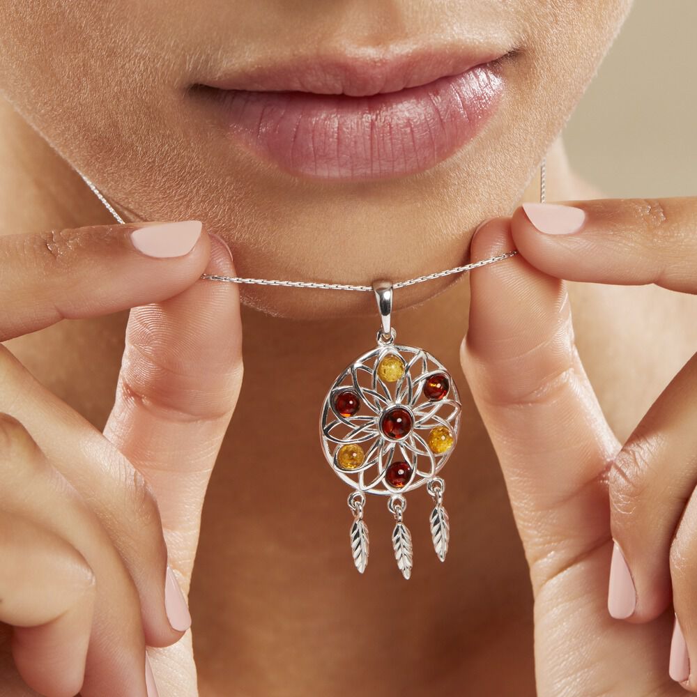 Collier Argent Blanc Lorena Ambre - Colliers avec pierres Femme | Marc Orian