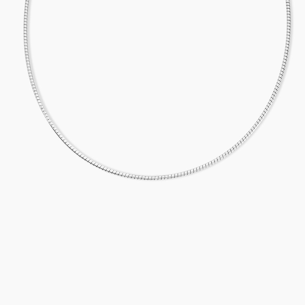 Cha&icirc;ne Kassie Maille Omega Argent Blanc - Colliers fantaisie Femme | Marc Orian