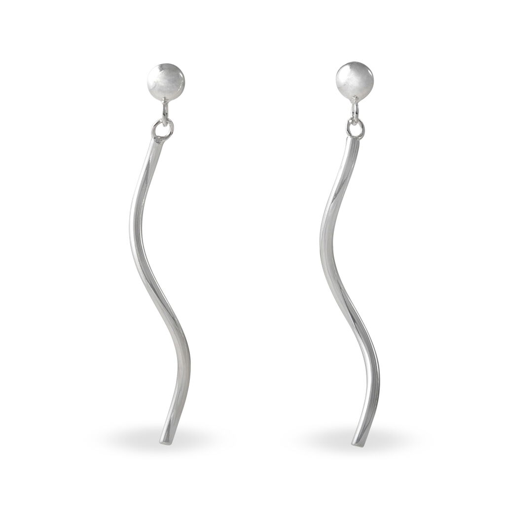 Boucles D'oreilles Pendantes Yaell Argent Blanc - Pendantes Femme | Marc Orian