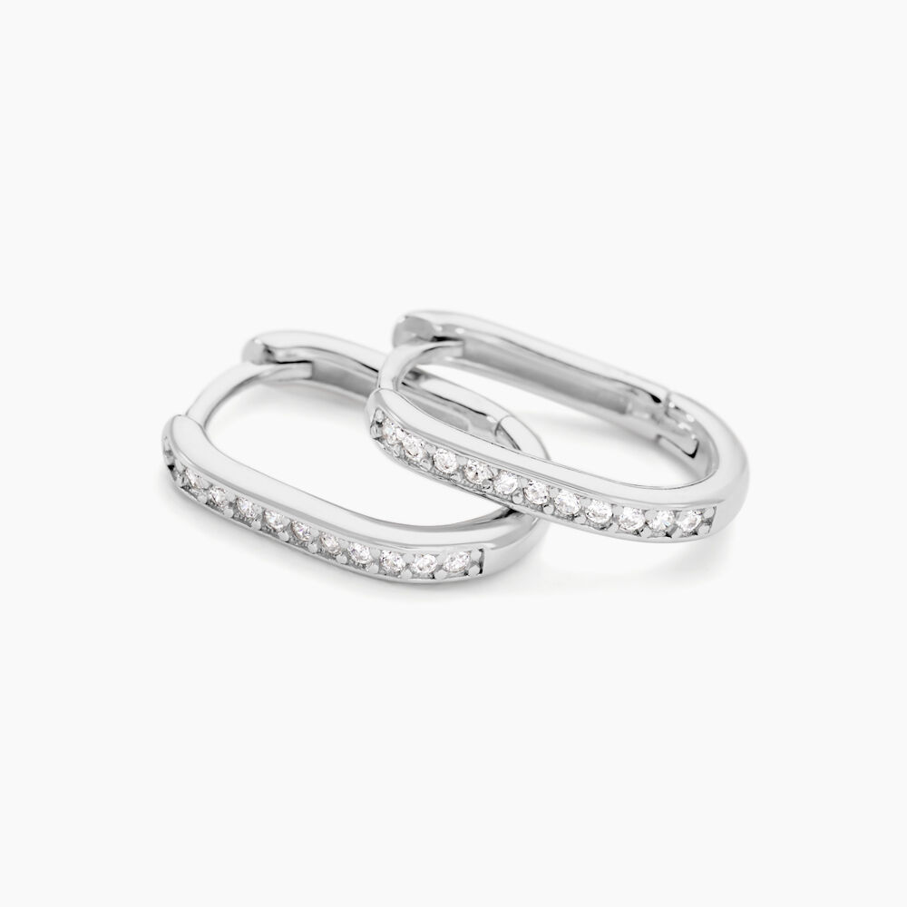Créoles Haniya Argent Blanc Oxyde De Zirconium - Créoles Femme | Marc Orian