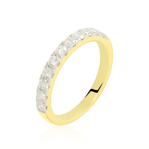Demi Alliance Pristina Or Jaune Diamant Synth&eacute;tique - Alliances avec pierres Femme | Marc Orian