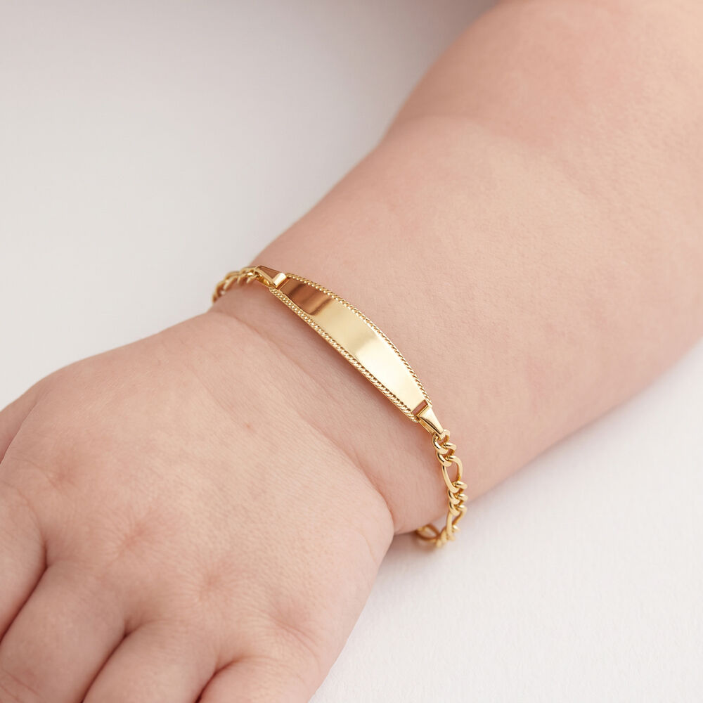 Bracelet Identit&eacute;e Bartolomee Argent Dor&eacute; A L'Or 750/1000 - Gourmettes Enfant | Marc Orian
