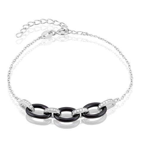 Bracelet Nowell Argent Blanc Oxyde De Zirconium Et C&eacute;ramique - Bracelets fantaisie Femme | Marc Orian