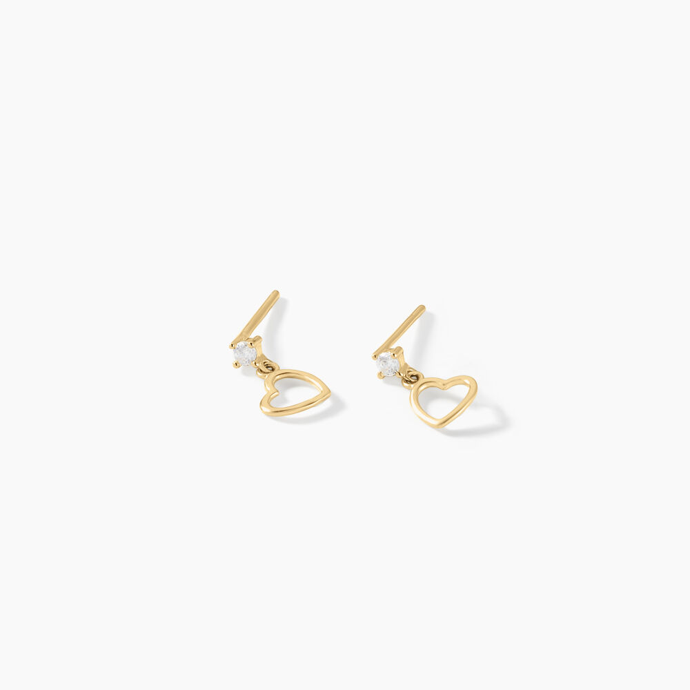 Boucles D'oreilles Pendantes Daria Cœur Or Jaune - Pendantes Femme | Marc Orian