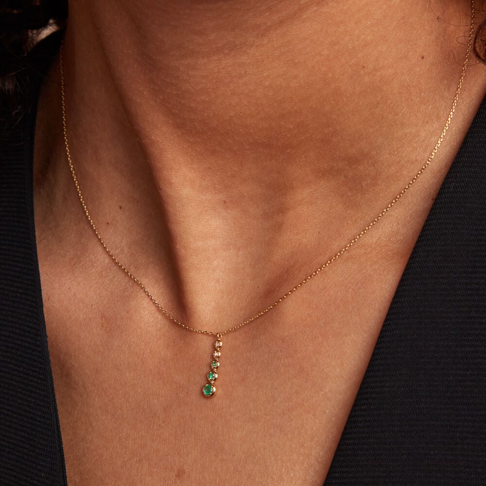 Collier Josephine Or Jaune Emeraude - Colliers avec pierres Femme | Marc Orian