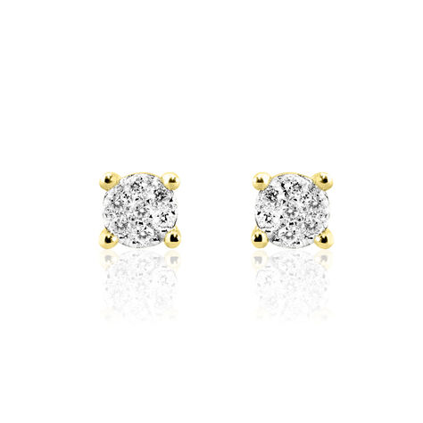 Boucles D'oreilles Puces Kate Or Jaune Diamant - Boucles d'oreilles mariage Femme | Marc Orian