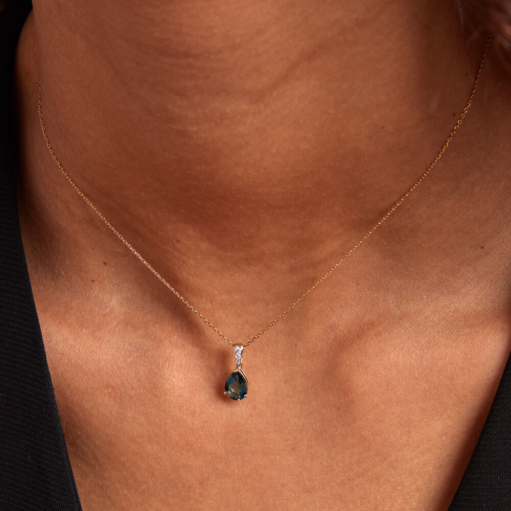 Pendentif Gorgel Or Jaune Topaze Oxyde De Zirconium - Pendentifs Femme | Marc Orian