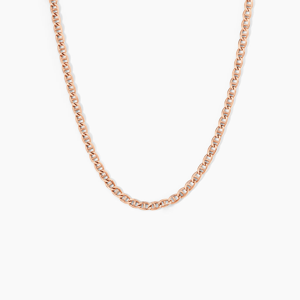 Collier Capucin Or Rose Maille Marine Plate - Chaines Femme | Marc Orian