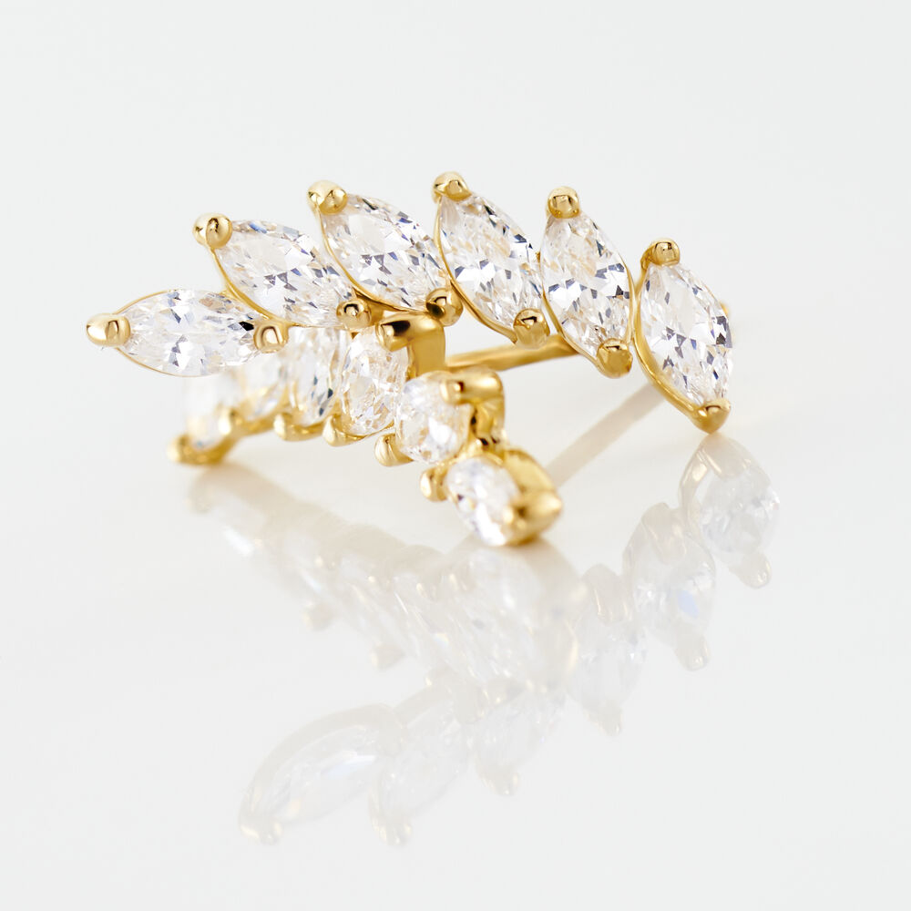 Bijoux D'oreilles Sparkle Or Jaune Oxyde De Zirconium - Piercings d'oreilles Femme | Marc Orian