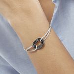Bracelet Jonc Ceramik Design Argent  C&eacute;ramique Et Oxyde De Zirconium - Bracelets Pierre Femme | Marc Orian