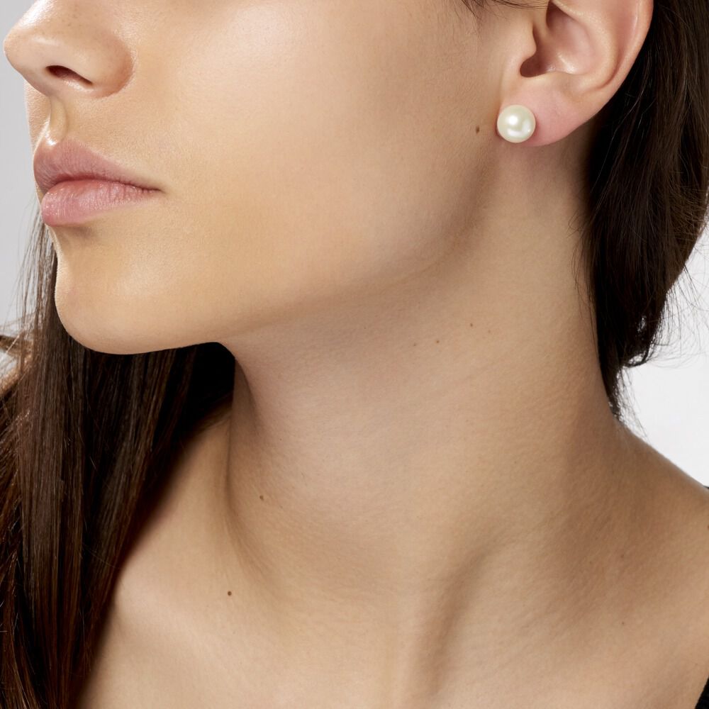 Boucles D'oreilles Puces Suki Or Jaune Perle De Culture - Boucles d'oreilles mariage Femme | Marc Orian