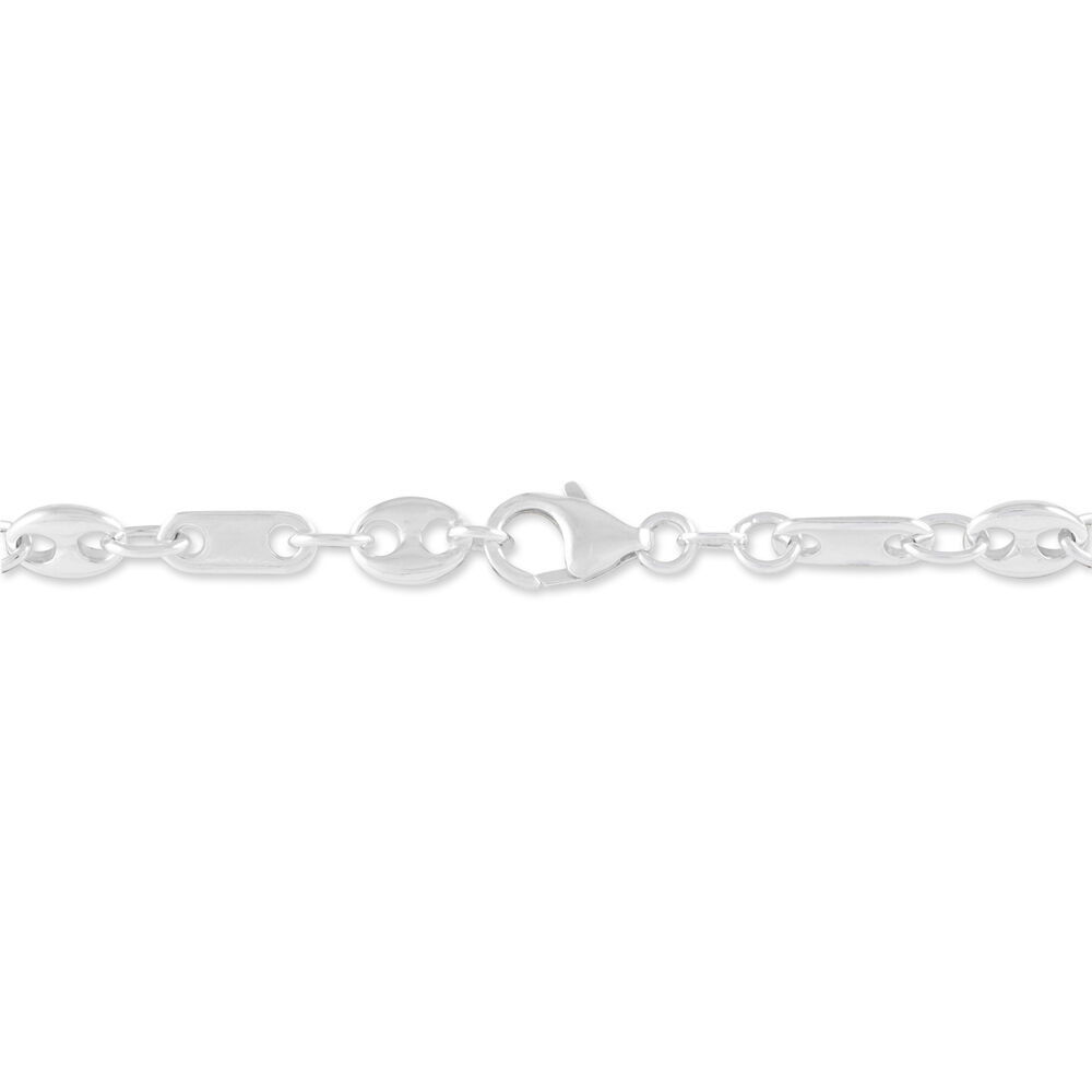 Bracelet Pomeline Maille Grain De Cafe Et Plaquettes Argent Blanc - Bracelets mailles Homme | Marc Orian