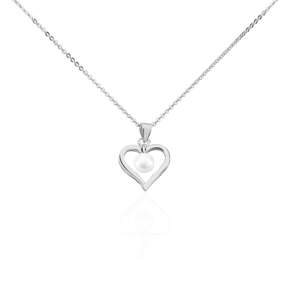 Collier Ainhoa Maille For&ccedil;at Argent Blanc Perle De Culture - Colliers avec pierres Femme | Marc Orian
