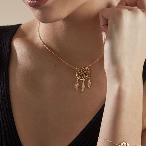 Collier Plaqué Or Jaune Attrape Rêves Turquoise - Colliers Femme | Marc Orian