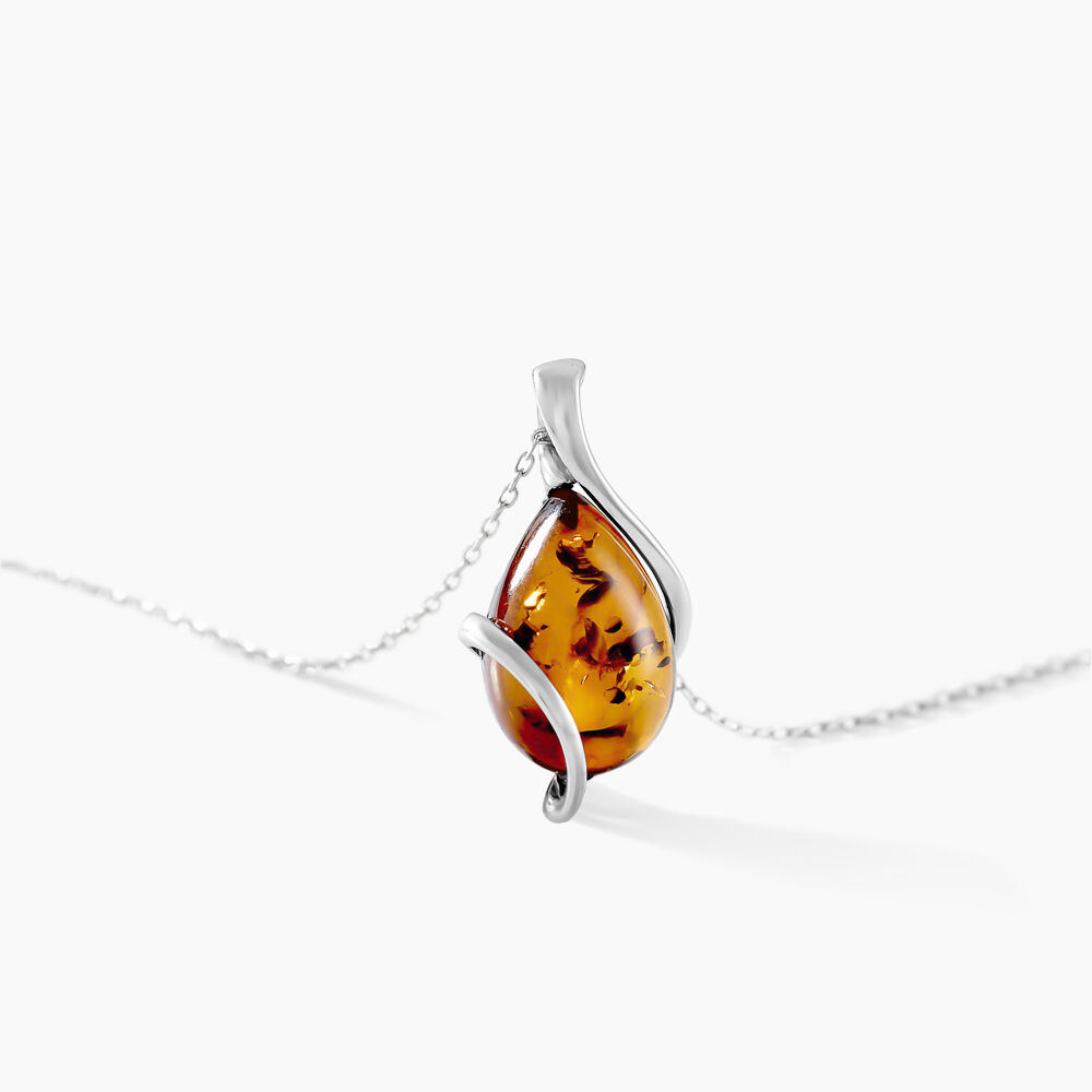 Collier Wahiba Argent Blanc Ambre - Colliers avec pierres Femme | Marc Orian