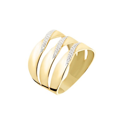 Bague Catharine 3 Rangs Or Jaune Diamant - Bagues pierres précieuses Femme | Marc Orian
