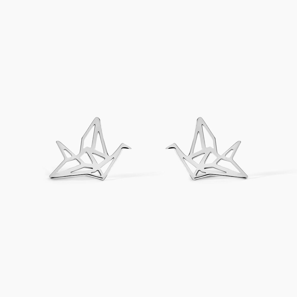 Boucles D'oreilles Puces Colombe Argent Blanc - Puces Femme | Marc Orian