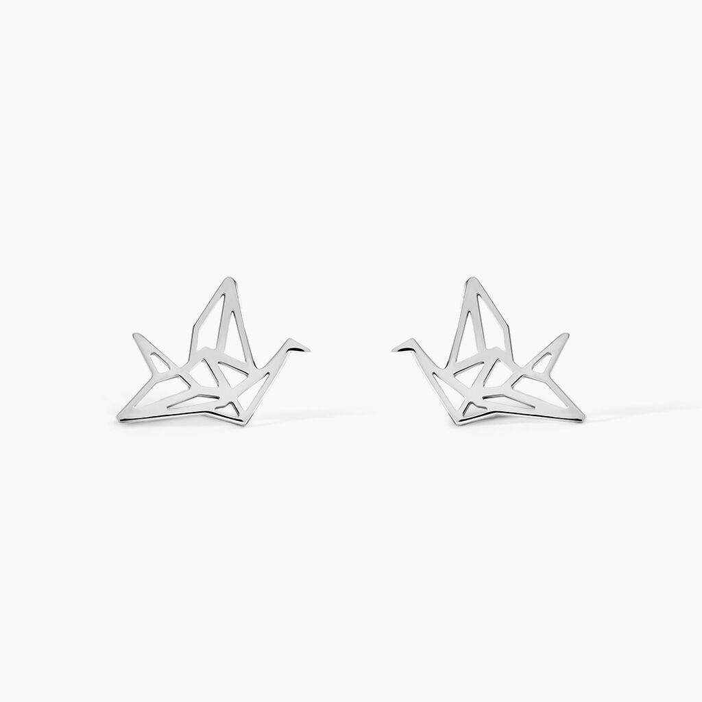 Boucles D'oreilles Puces Colombe Argent Blanc - Puces Femme | Marc Orian