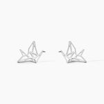 Boucles D'oreilles Puces Colombe Argent Blanc - Puces Femme | Marc Orian