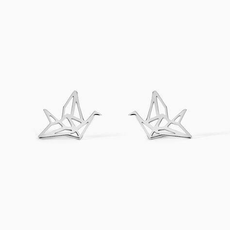 Boucles D'oreilles Puces Colombe Argent Blanc - Puces Femme | Marc Orian