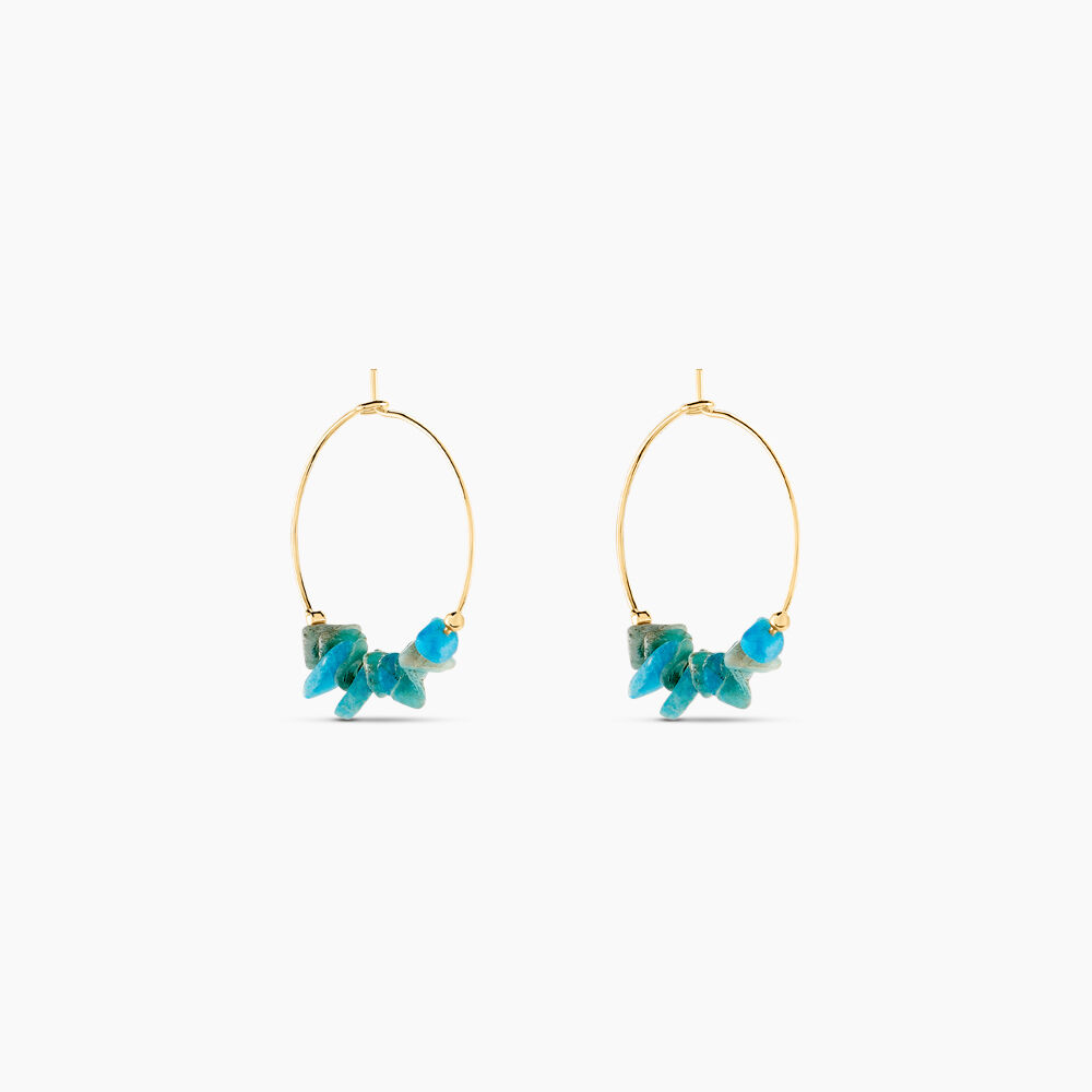 Créoles Juha Plaque Or Jaune Apatite - Créoles Femme | Marc Orian