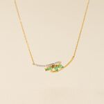 Collier Or Jaune Caetlin Emeraude Diamants - Colliers avec pierres Femme | Marc Orian