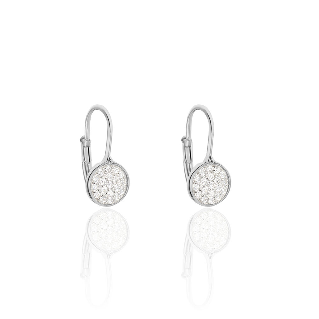 Boucles D'oreilles Pendantes Maximine Argent Blanc Oxyde De Zirconium - Pendantes Femme | Marc Orian