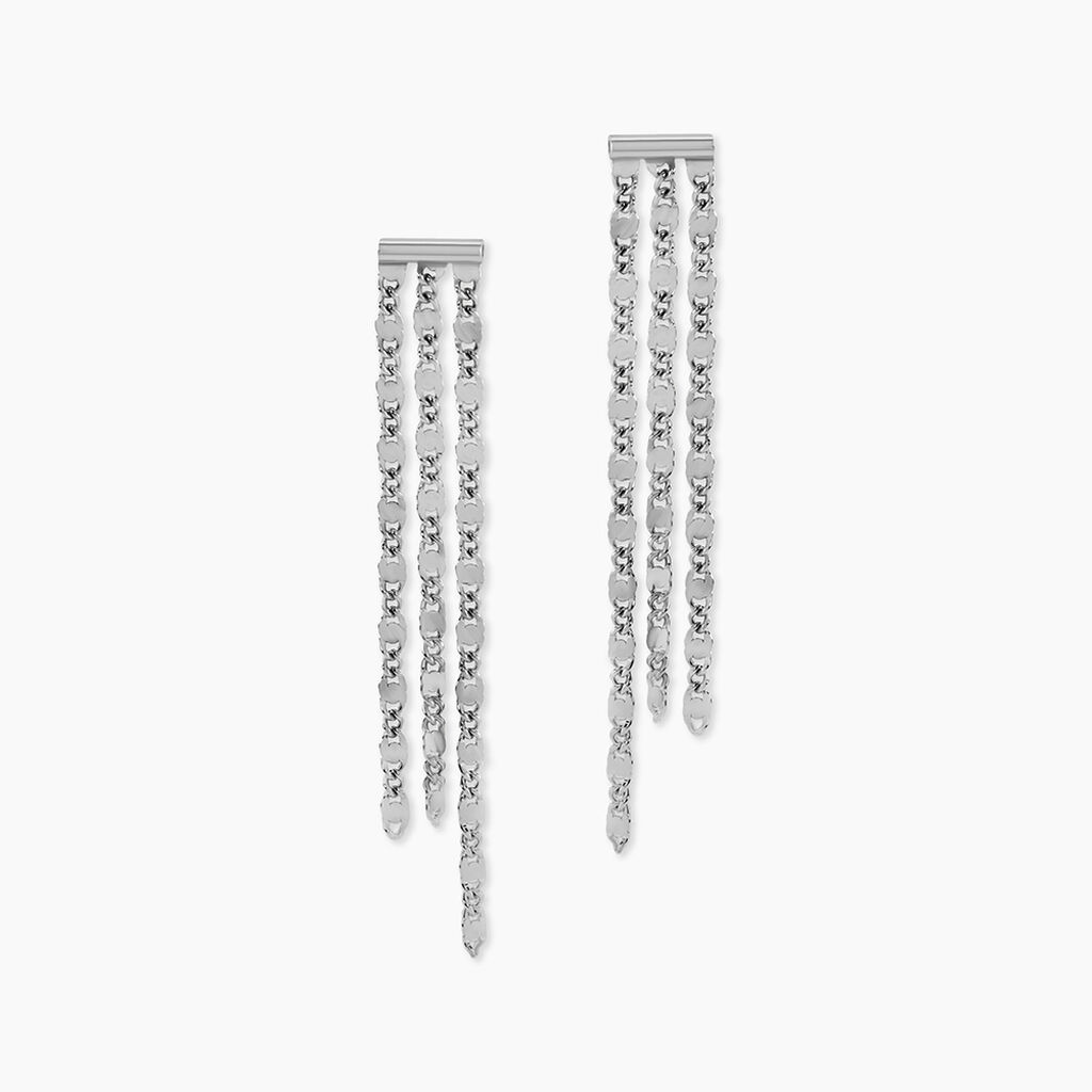 Boucles D'oreilles Pendantes Nissa Argent Blanc - Pendantes Femme | Marc Orian