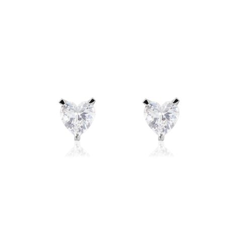 Boucles D'oreilles Puces Argent Blanc Schull Oxydes De Zirconium - Puces Femme | Marc Orian