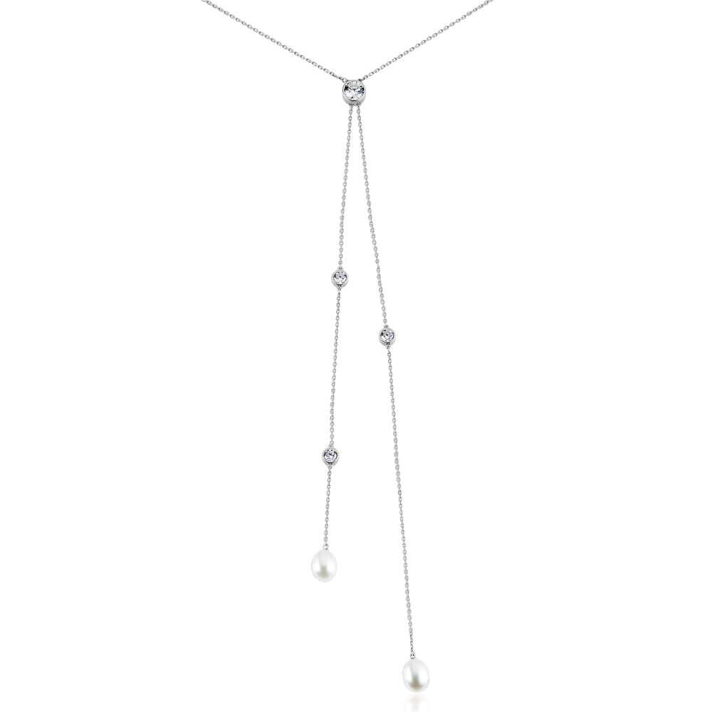 Collier De Dos Indigo Argent Perle De Culture Oxyde - Colliers avec pierres Femme | Marc Orian