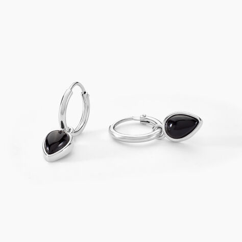 Cr&eacute;oles Mentissa Argent Blanc Agate - Cr&eacute;oles Femme | Marc Orian